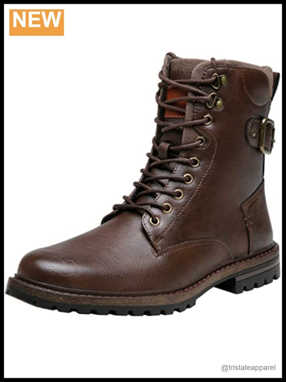 Men's Casual Dress Boots Lace Up Side Zipper Ankle Motorcycle Combat
